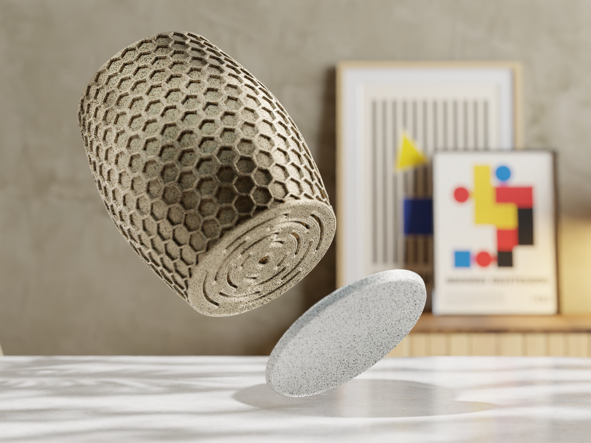 Hexa Flow Planter + Base - Geometric Elegance for Your Plants